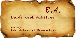 Belácsek Achilles névjegykártya